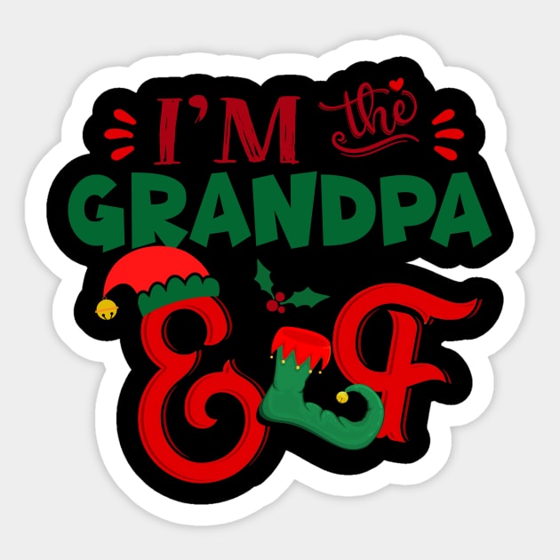 Awesome i’m the grandpa elf christmas family matching Sticker by Magazine